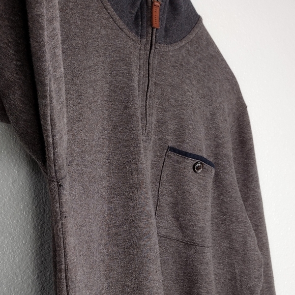 Ted Baker London Men's Brown Cotton Quarter Zip-Up Long Sleeve Sweater Sz XL - Picture 9 of 13